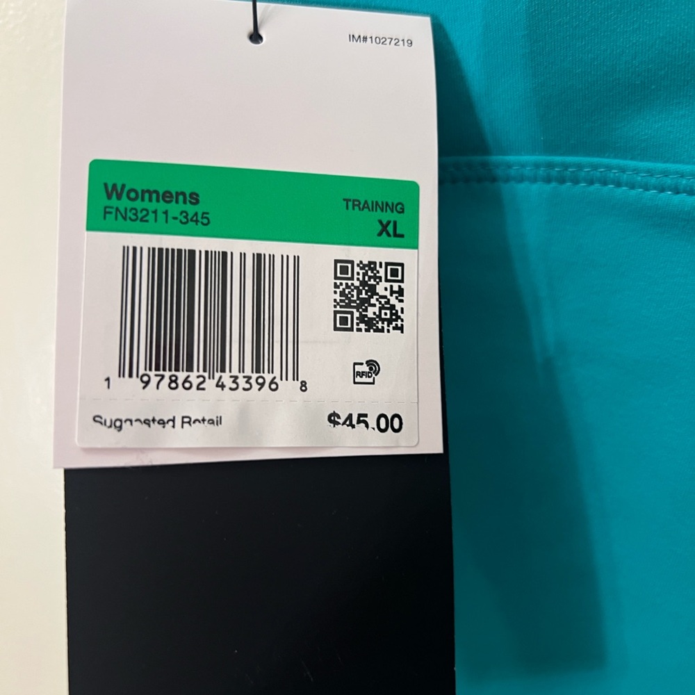 NIKE Women’s Active High-Waist Performance Shorts - Teal - Picture 4 of 4